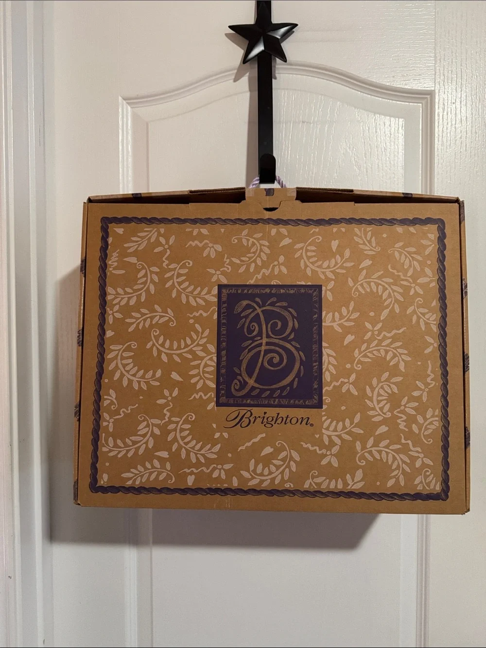 Brighton Tan Woven Hobo with Cream Floral Appliqué